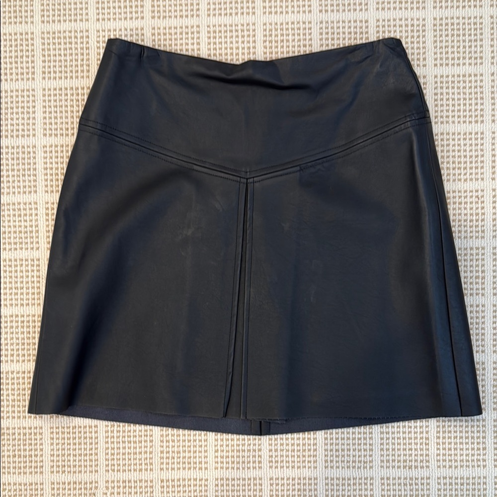 Club Monaco Black Faux Leather Skirt